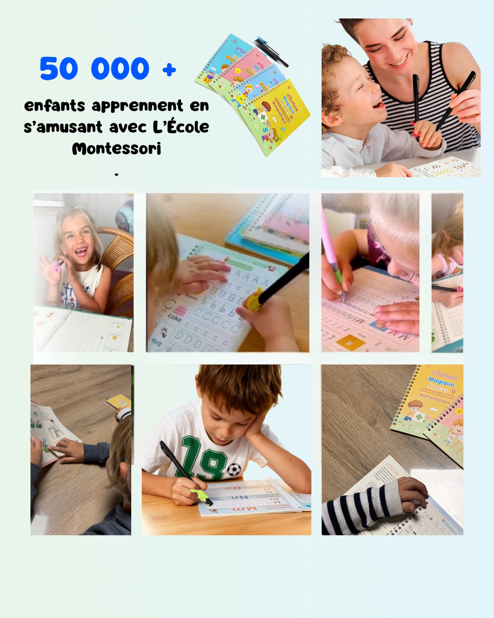 PACK FAMILLE Montessori 8 Livres + accessoires