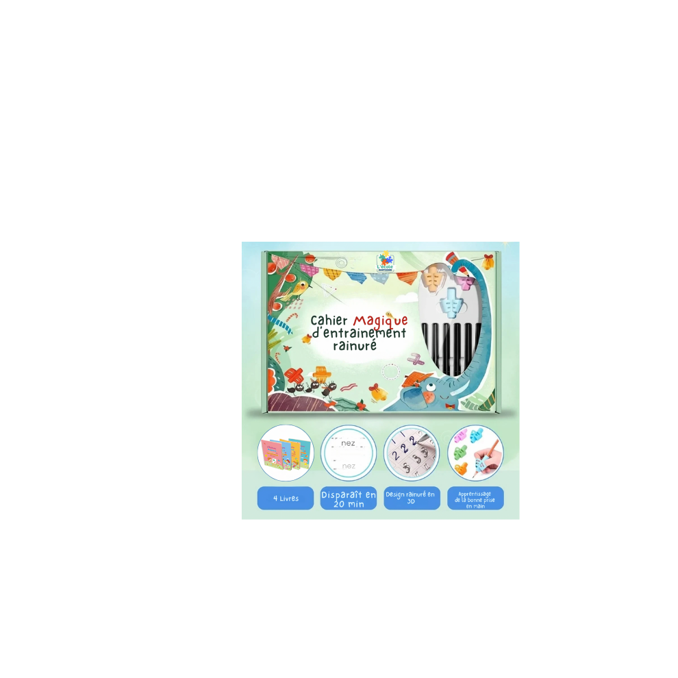 PACK MEGA 12 Livres Montessori + Stylos + Recharges + Grip confort